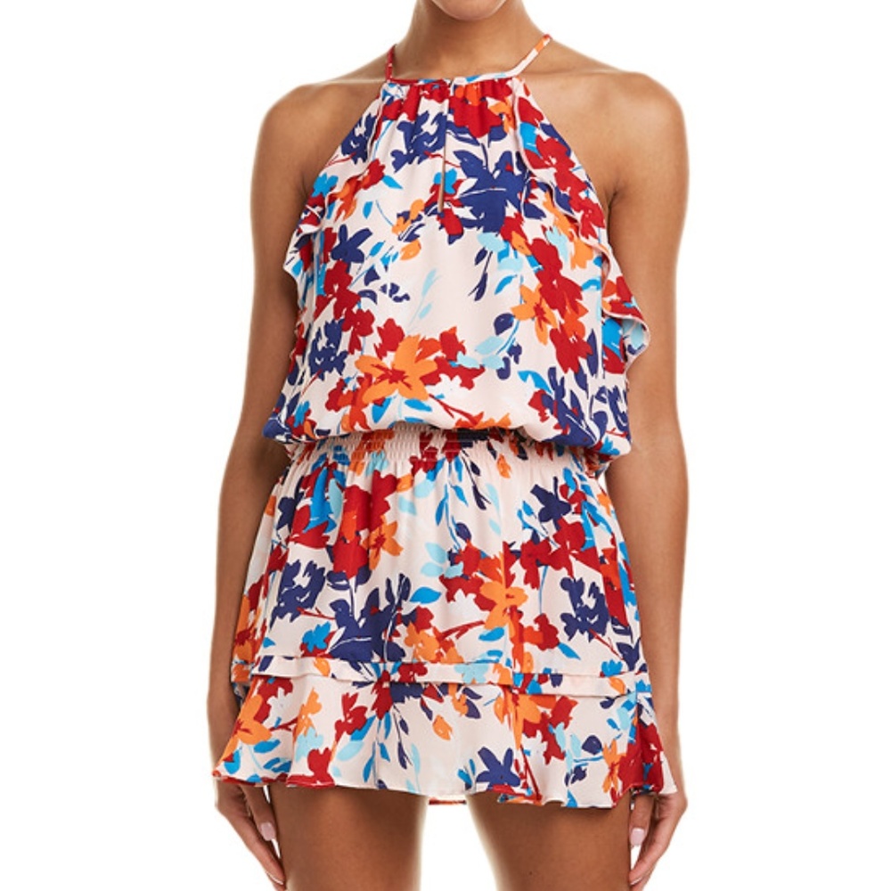 PARKER Ruffle Shift Dress in Pink Blossom
